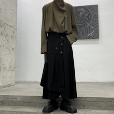 春装小众山本耀司暗黑摇滚宽松阔腿裙裤男女无性别穿搭裙裤裙子，男装休闲裤，星座909
