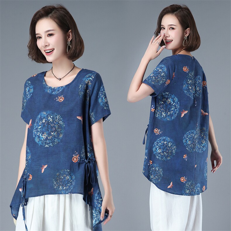 休闲时尚潮流T恤短袖2021年夏季休闲宽松圆领气质，女装T恤，小林双子