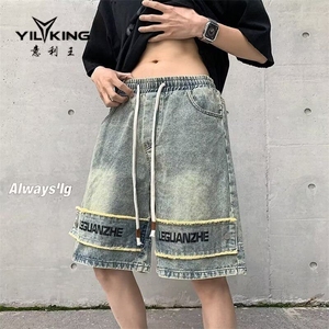 美式复古vintage牛仔短裤男款夏感裤子高街vibe五分裤KK163-P40