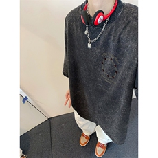 xz605-dsx130-特批30控492026春季新款字母玫瑰印花水洗短袖T恤，男装T恤，星座605(原A050)