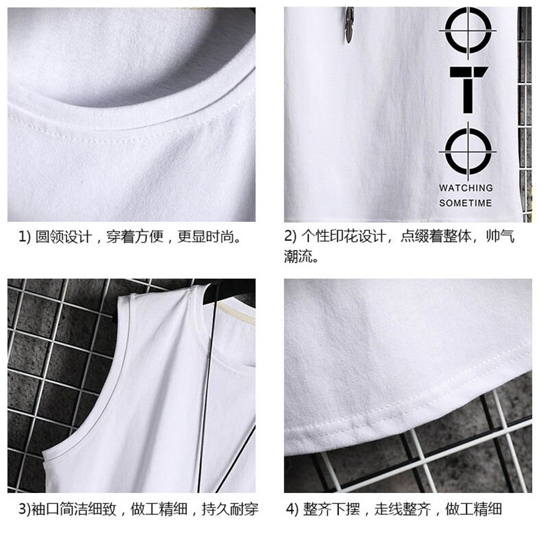 TB36114-P35纯汗背心套装男士大码汗衫短裤两件套网格挂拍,男装T恤,电商A040A