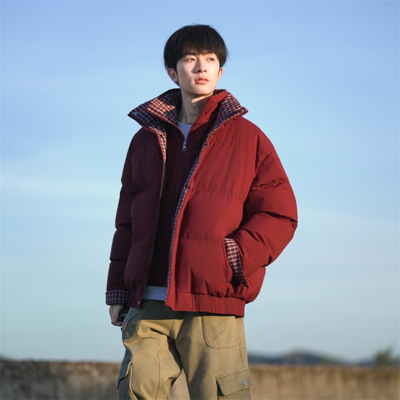 冬季新品得物美式潮流高品质格子加绒加厚棉衣外套棉服MY5566-P88,男装棉衣,星座610B-1