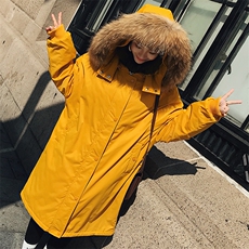 大货!可脱卸帽大毛领棉服8505A-8828仿毛真毛，女装棉衣/棉服，依依服饰