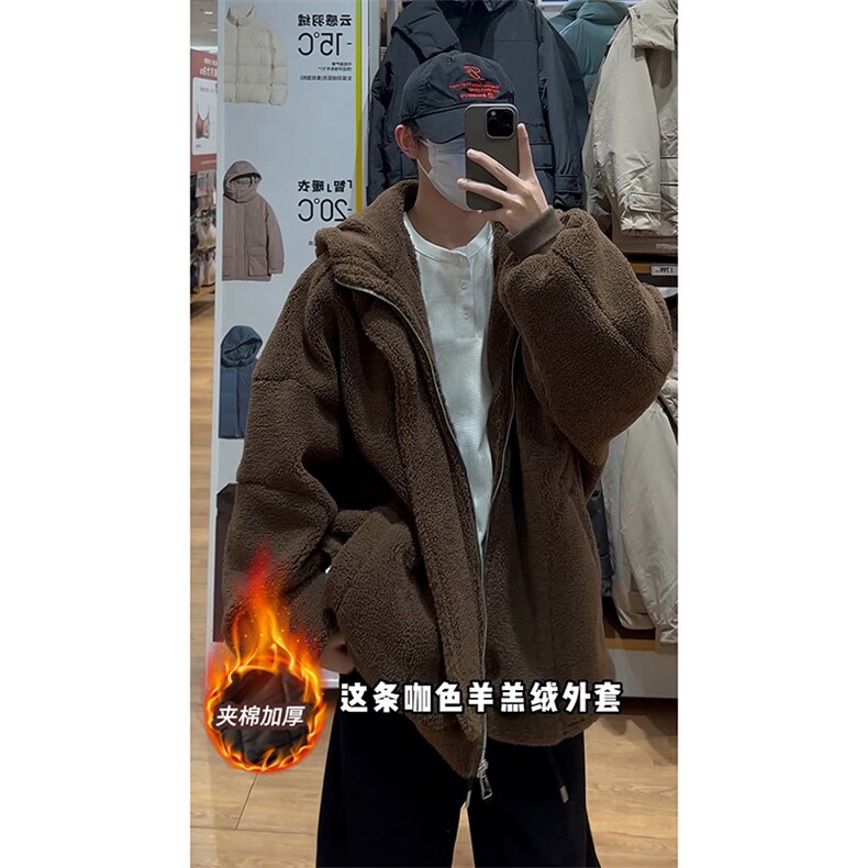 复古美拉德升级版夹棉加厚棉衣外套法式慵懒羊羔绒外套HY676TP98图片