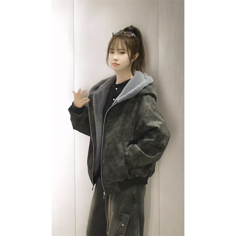 现货高品质美式高街冬季重磅座山雕大毛毛领pu皮棉衣男女加厚外套,男装皮衣,电商A443