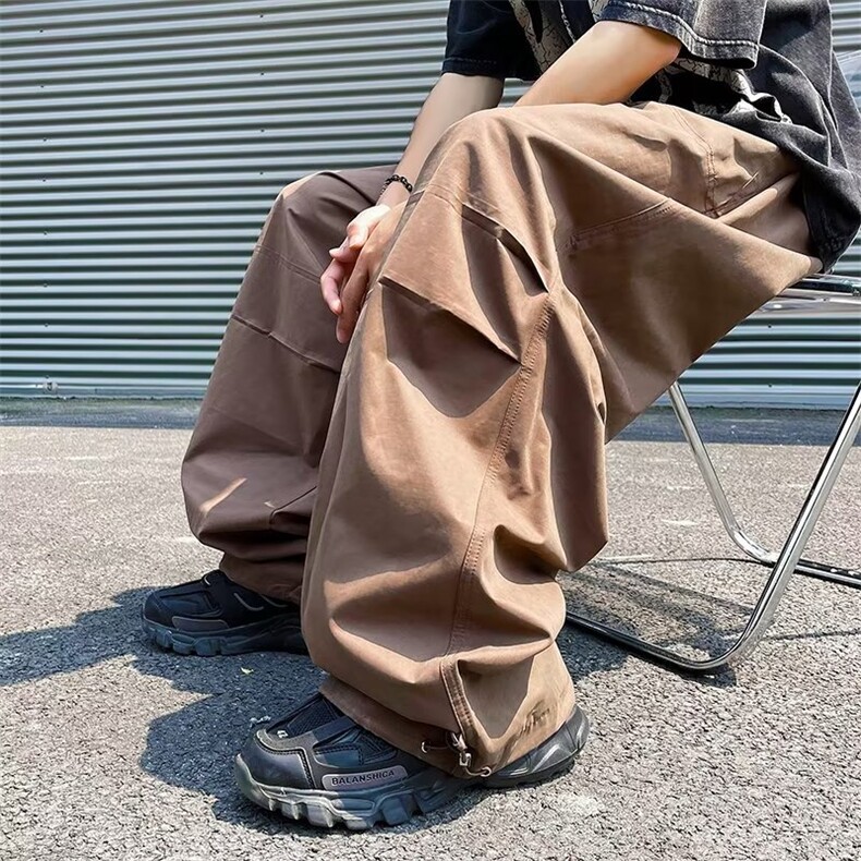 春秋潮流宽松腰长裤直筒宽松型潮青春流行工装裤B65P42,男装休闲裤,星座1116-2