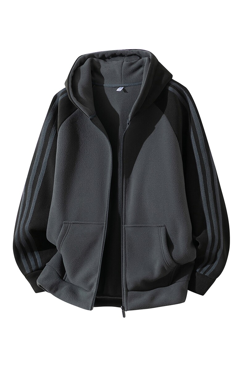 主推摇粒绒三条杠撞色连帽男士外套青少年5XL-8XL批53W25919-48,女装短外套,星座210-1