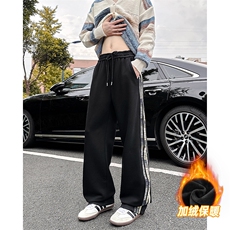 A178-XK60023JR-P40加绒美式直筒休闲卫裤三条杠长裤青少年裤子，男装休闲裤，电商A178