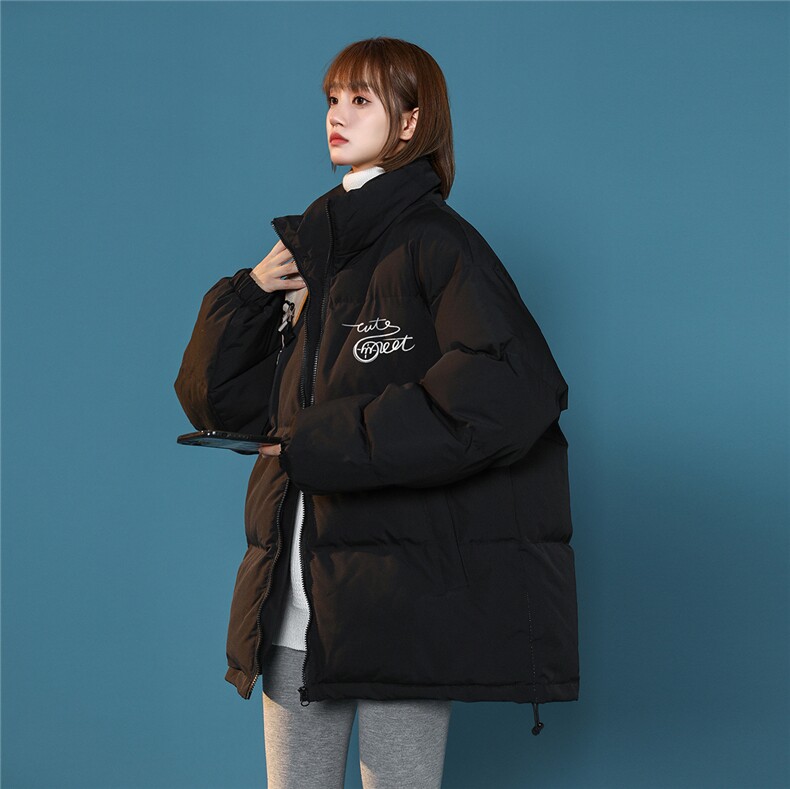 中性风22冬季新款潮流设计感字母印花加厚立领棉衣MY2051P85控118,男装棉衣,A247A