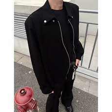 垫肩短款翻领夹克男痞帅炸街上衣高级感工装拉链外套J2595，男装夹克，星座1116A（原606A-3）