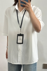 薄款冰丝短袖衬衫男简约纯色垂感休闲痞帅衬衣CS288-P20，男装T恤，星座301C-5