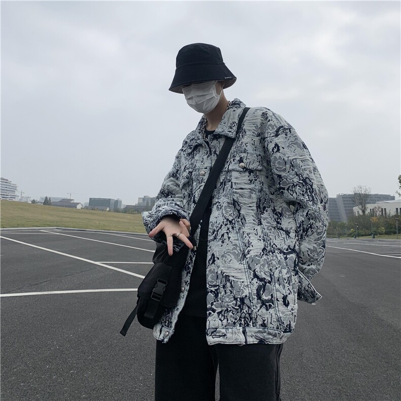 Wt040-P75秋季朝复古宽松潮牌夹克图片
