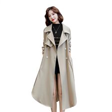 米白色风衣外套女中长款百搭春秋季新款韩系小个子英伦风流行大衣，女装风衣，超帛