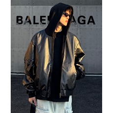 现货美式重磅bomber假两件拼接连帽加厚pu皮外套男女WLB10122-P95，男装皮衣，星座1008