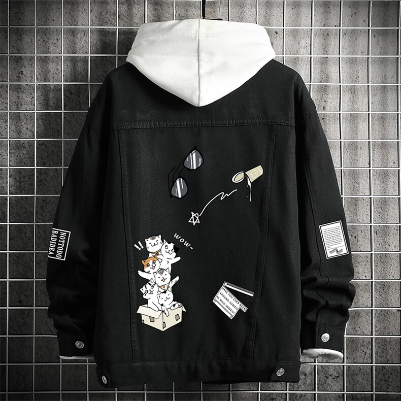 牛仔夹克男大码牛仔外套男茄克 NJ77115-P60加绒款-P75图片