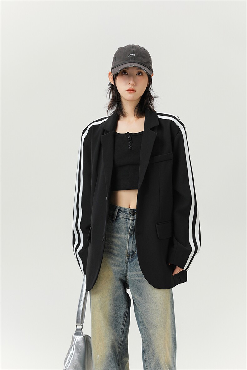 休闲情侣西装外套韩系氛围感穿搭高街英伦雅痞西服A436-2518-P95,男装西服套装,电商A436