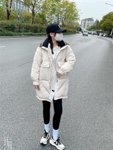 韩版中长款羽绒服图片