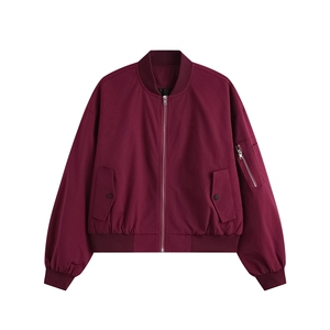 光板 得物\唯品二开 春装女装短版立领棒球服夹克外套 F601 P55图片
