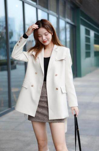 2021春款定制金属纽扣西装外套，女装西装，红雀纺