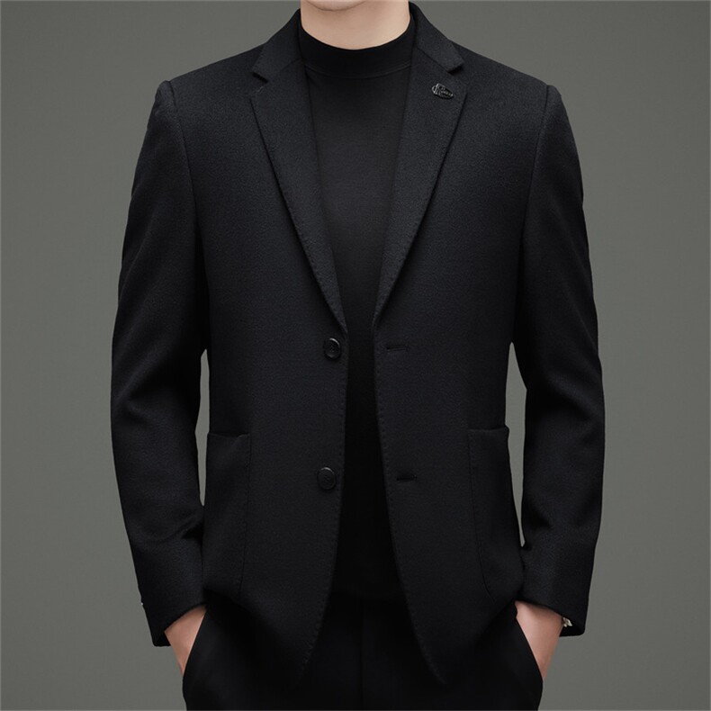 【罗蒙专版】主推高端男装手工全绵羊毛双面呢西服外套图片