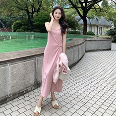 衬衫吊带连衣裙两件套女2024爆款休闲防晒衬衣今年流行漂亮套装裙，女装套装/套裙，鑫慧