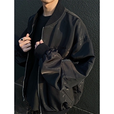 港风日系复古设计感贴袋拼接立领夹克男XZ213-JK4321-P108控128，男装夹克，星座213