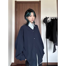 假两件衬衫男女韩版潮流痞子帅气百搭2024秋冬ins外套CY996-P55，男装衬衫，星座412-3