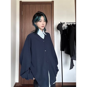 假两件衬衫男女韩版潮流痞子帅气百搭2024秋冬ins外套CY996-P55图片