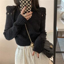 垫肩毛衣，女装针织衫/毛衣，XTZ style