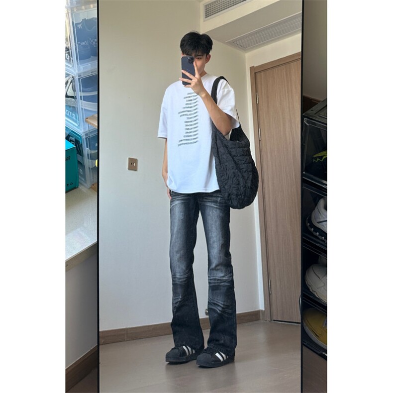 24年新款复古水洗磨破修身牛仔裤X1002-1-NZ2401-P60，男装牛仔裤，星座1002-1