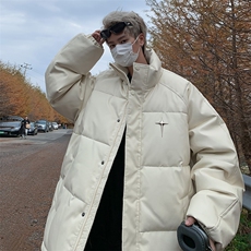 冬季港风宽松美式高街pu皮钢印加厚棉服外套XZ811A-MF199-P125，男装皮衣，星座811A