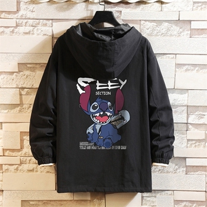JK41038-P85 加棉款-P115 纯棉连帽夹克男士大码工装夹克男 砖墙图片
