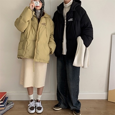 EQ335小众设计感冬季连帽面包服男女情侣装外套2024新款加厚棉服，男装棉衣，电商C306-1
