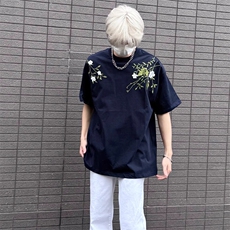 万针全刺绣工艺抖音得物高品质260克重磅纯棉双纱美式高街短袖T恤，男装T恤，电商A486
