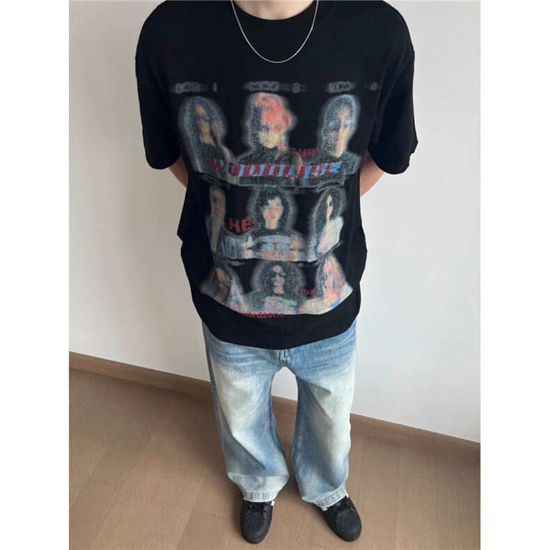 男夏季时尚圆领纯棉宽松型短袖潮A70635-P42，男装T恤，星座208-5