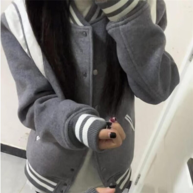 气质拼接撞色棒球服女2025秋季新款宽松校园风外穿上衣潮,男装夹克,星座1210-1