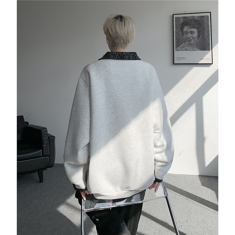 WY10173-特批50加绒P60美式重磅绒感V领卫衣大码撞色上衣外套,女装短外套,电商A059