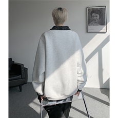 WY10173-特批50加绒P60美式重磅绒感V领卫衣大码撞色上衣外套，女装短外套，电商A059