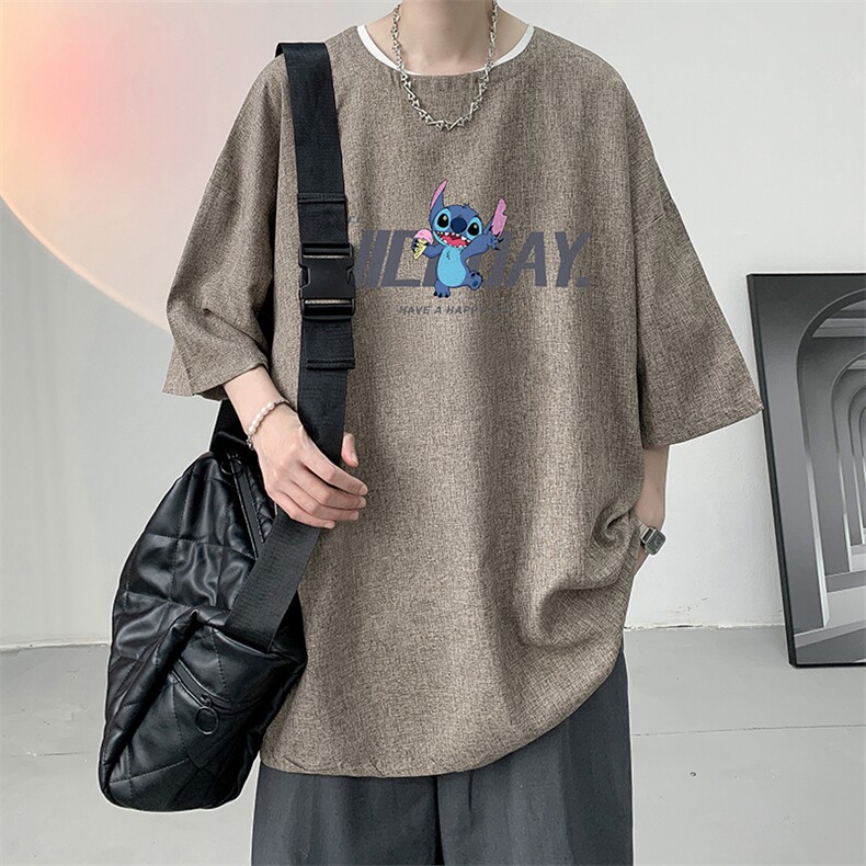 风复古亚麻短袖男棉麻t恤男半袖 ZT71173-P35图片