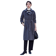 2024秋冬季新款女装赫本风毛呢外套女中长款法式复古呢子，女装双面呢大衣，怡欣双面呢工厂店