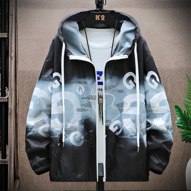 渐变冰丝防晒服夏季薄款户外防紫外线透气夏防晒衣服A438-08-P30，男装防晒衣，电商A438