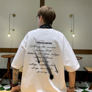 可48小时发货支持抖音得物来样二开 美式满天星亮片短袖T恤MTX633图片