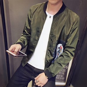 C301-JK24#秋中国风马印花夹克男士外套棒球服男上衣潮 P45图片