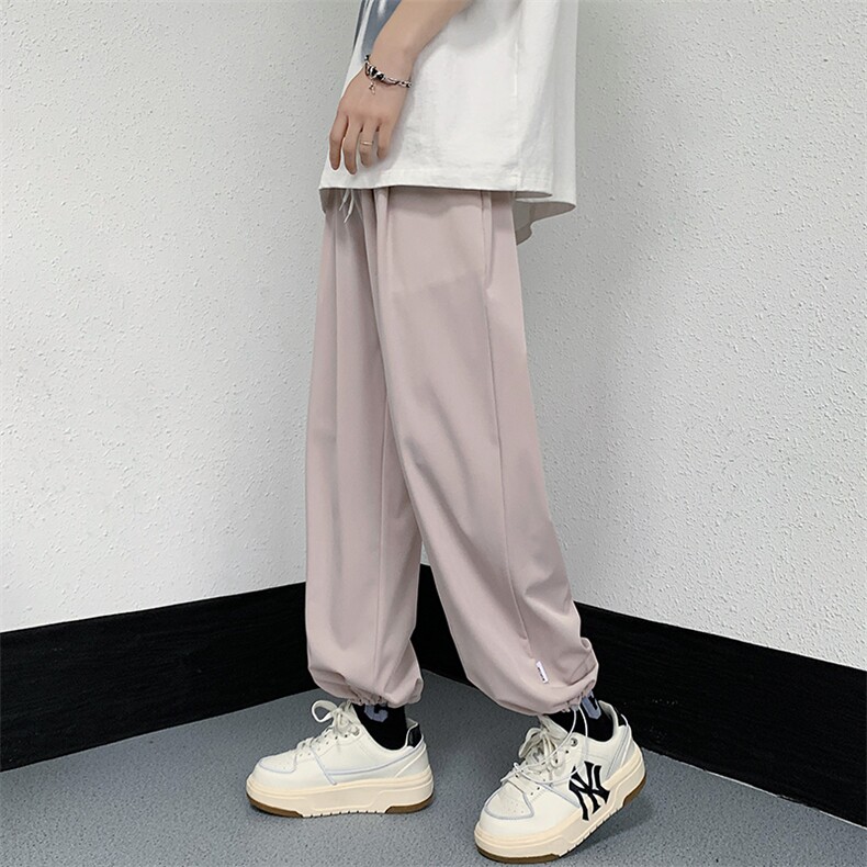 2023裤子夏季薄款冰丝弹力休闲裤宽松休闲裤313A-1-NK17-P35控48,男装休闲裤,星座808A-1