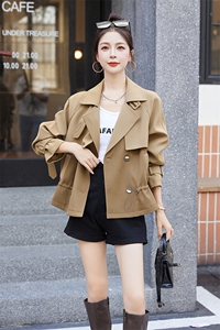 短款风衣女外套2023新款韩系高级感宽松小个子春秋大衣小众设计感图片