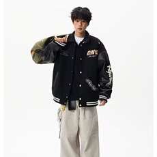 2026新款日系复古春秋季男士字母刺绣休闲棒球服夹克外套情侣潮，男装夹克，星座715-4