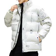 现货潮牌时尚宽松连帽鲨鱼皮短款轻薄情侣学生白鸭绒羽绒服面包服，男装羽绒服，星座301D-5(原星座1415）