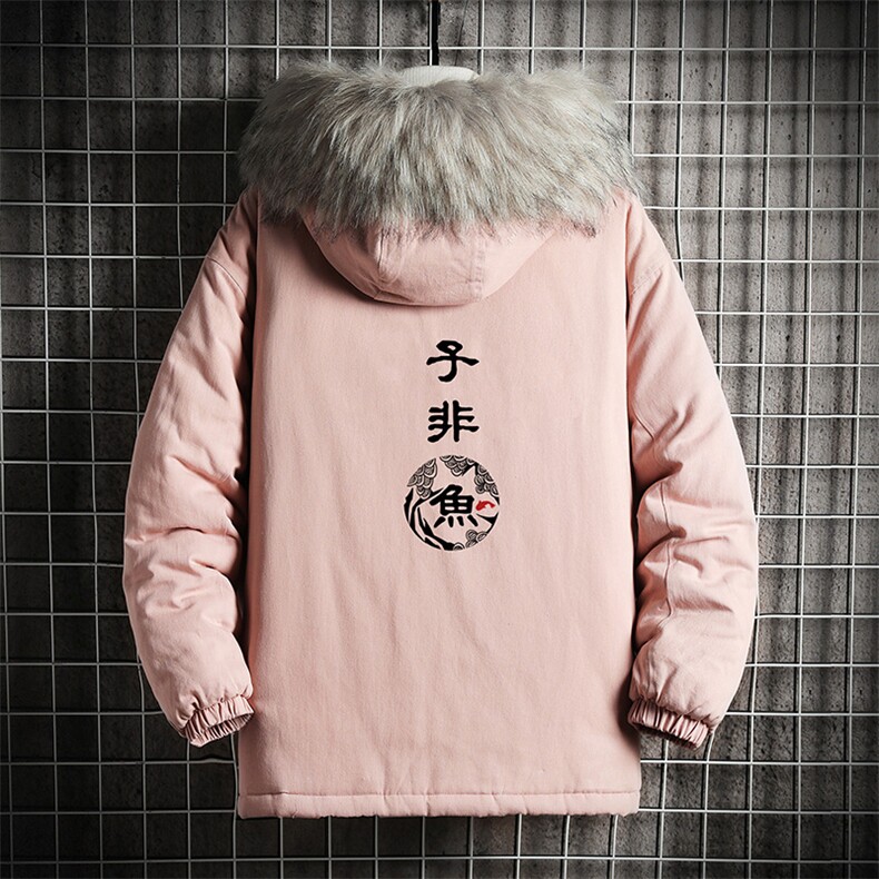 MM48070-P130冬季大毛领衣男士大码加厚袄男服网格挂拍,男装棉衣,电商A040A