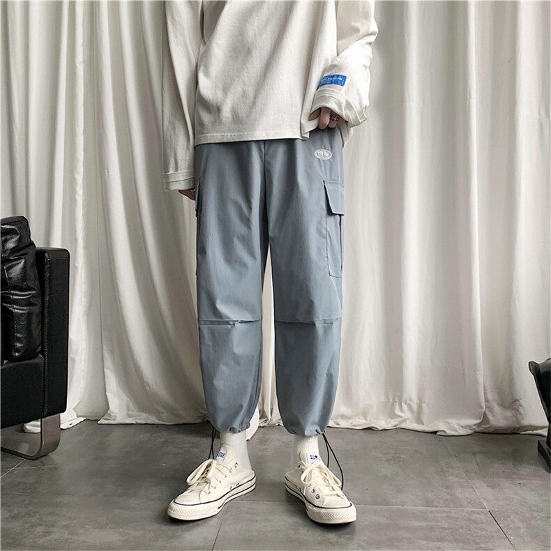 910A-G216港风秋装新款休闲裤工装裤束脚裤才刘嘻哈裤男图片