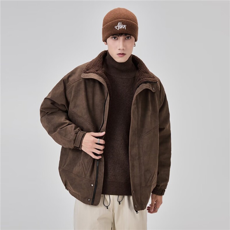 网图加绒加厚派克棉服休闲保暖羊羔棉衣棉袄外套A025-BY15359-P88图片